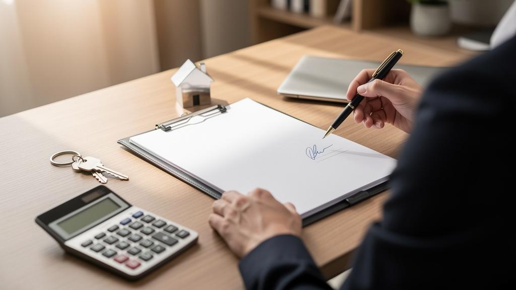 Signature d'un contrat de prêt immobilier