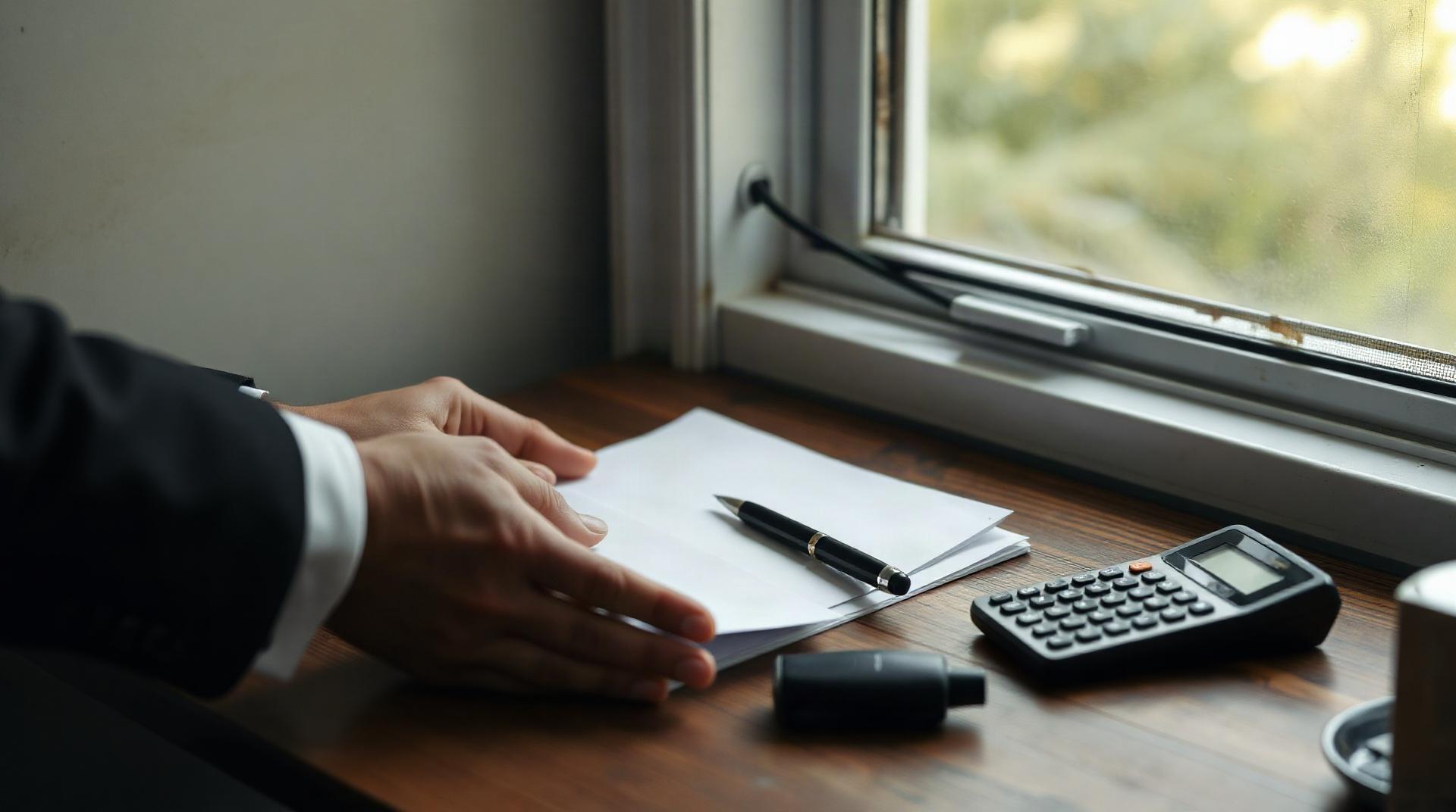 Documents notariaux sur un bureau en bois