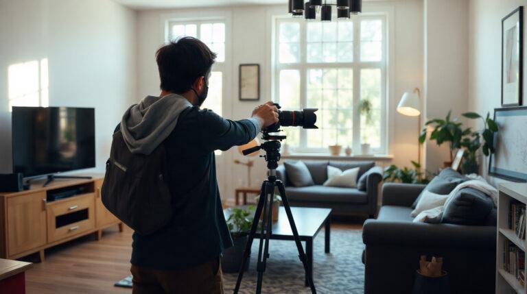 Photographe en action lors d'une visite virtuelle
